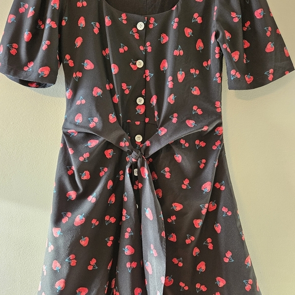 Quanta Du Soleil De Paris Boho Feminine Mini Dress Black Cherry Sz 34 XS - Picture 7 of 15